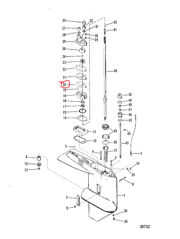 Gasket, Lower Water Pump, Sierra 18-2823