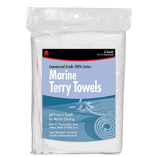 Buffalo Terry Towel Rags 14" x 17" Fully Hemmed (6 pack)