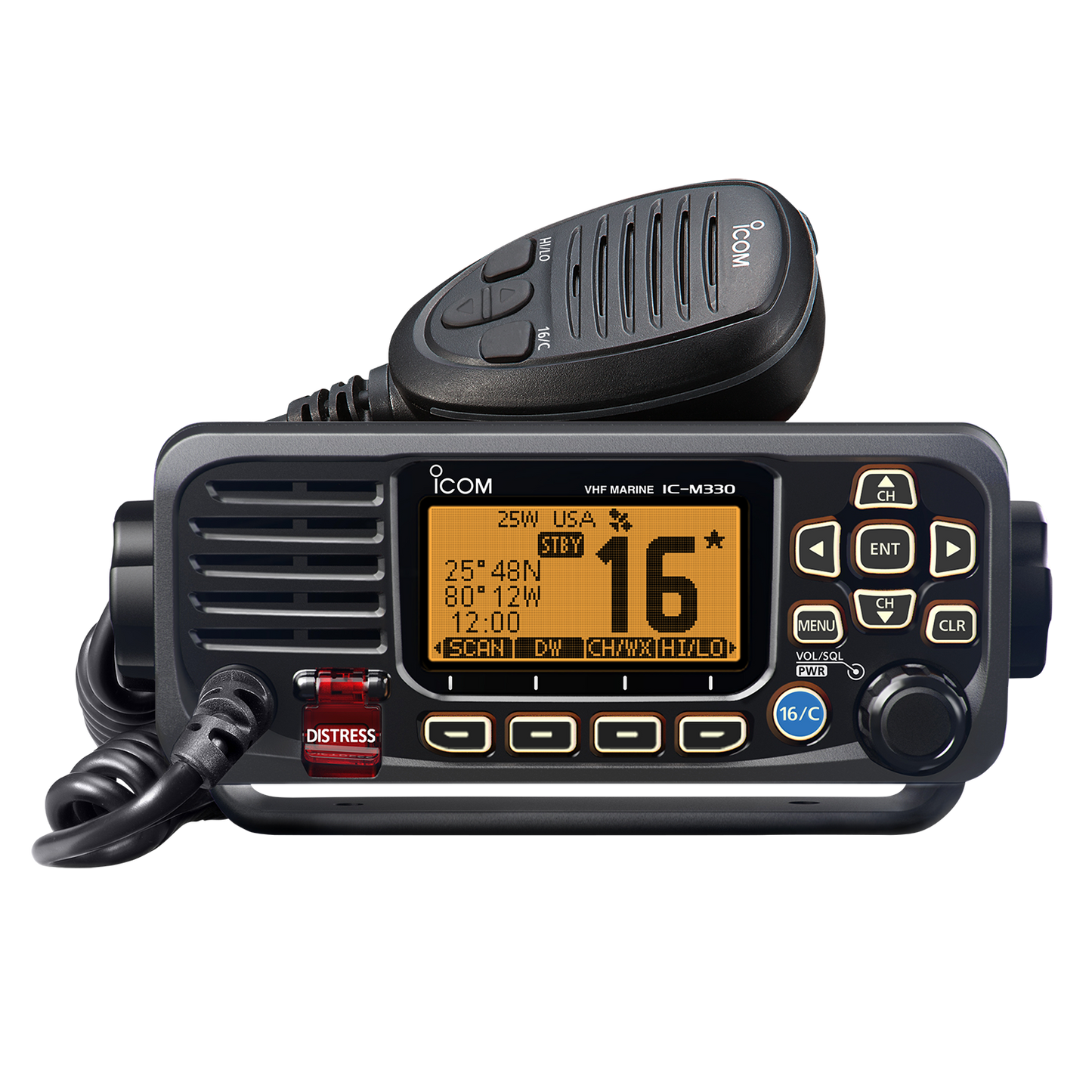 M330G71 M330 VHF w/GPS Marine Fixed Mount, Black