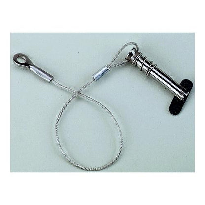 Attwood 662023 Tethered 1/4" Spring-Loaded Clevis Pin, Stainless Steel
