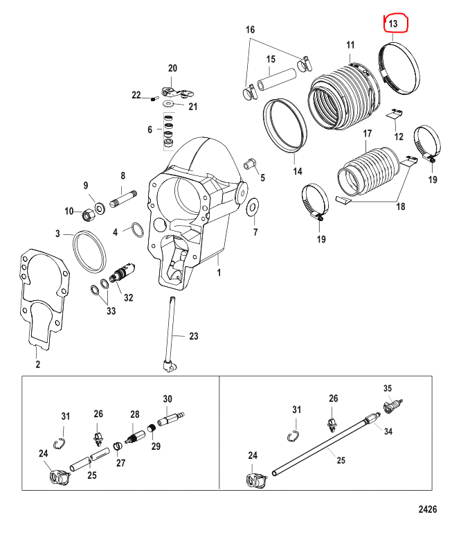 Clamp, Bellows, Quicksilver 815504372