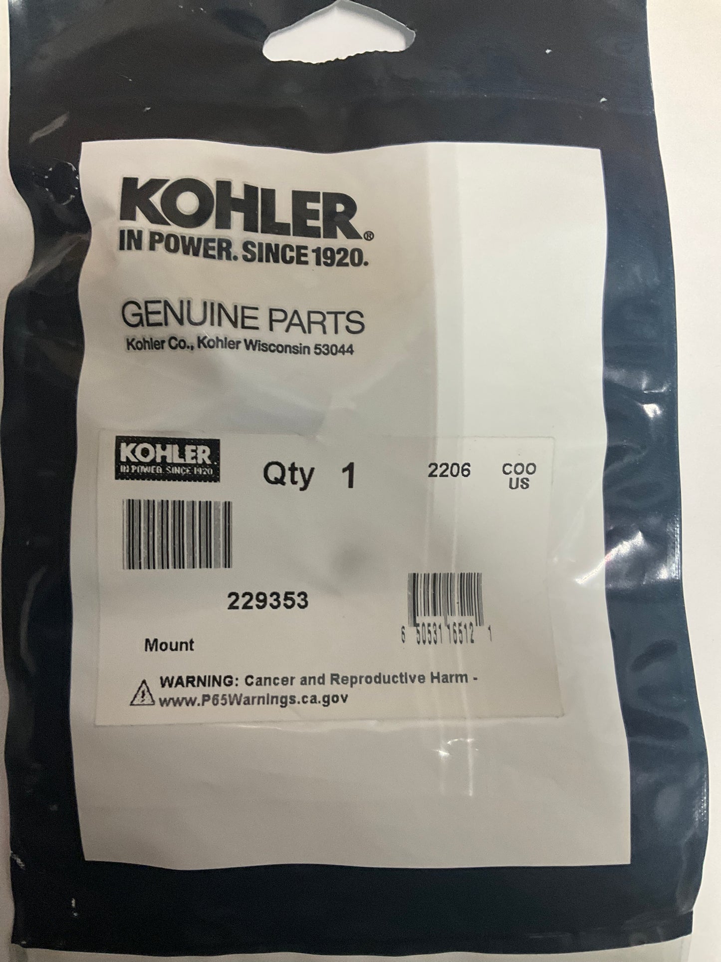 Kohler 229353 OEM Mount