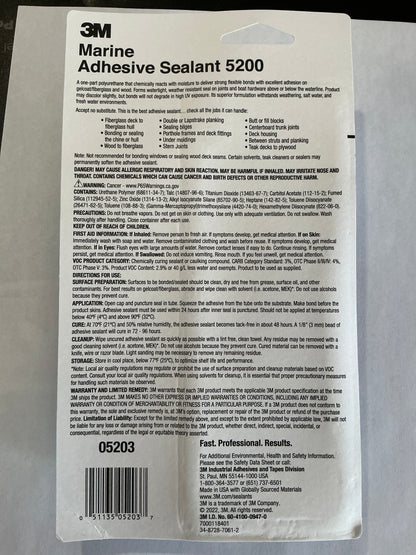 3M 5200 White 3oz Adhesive