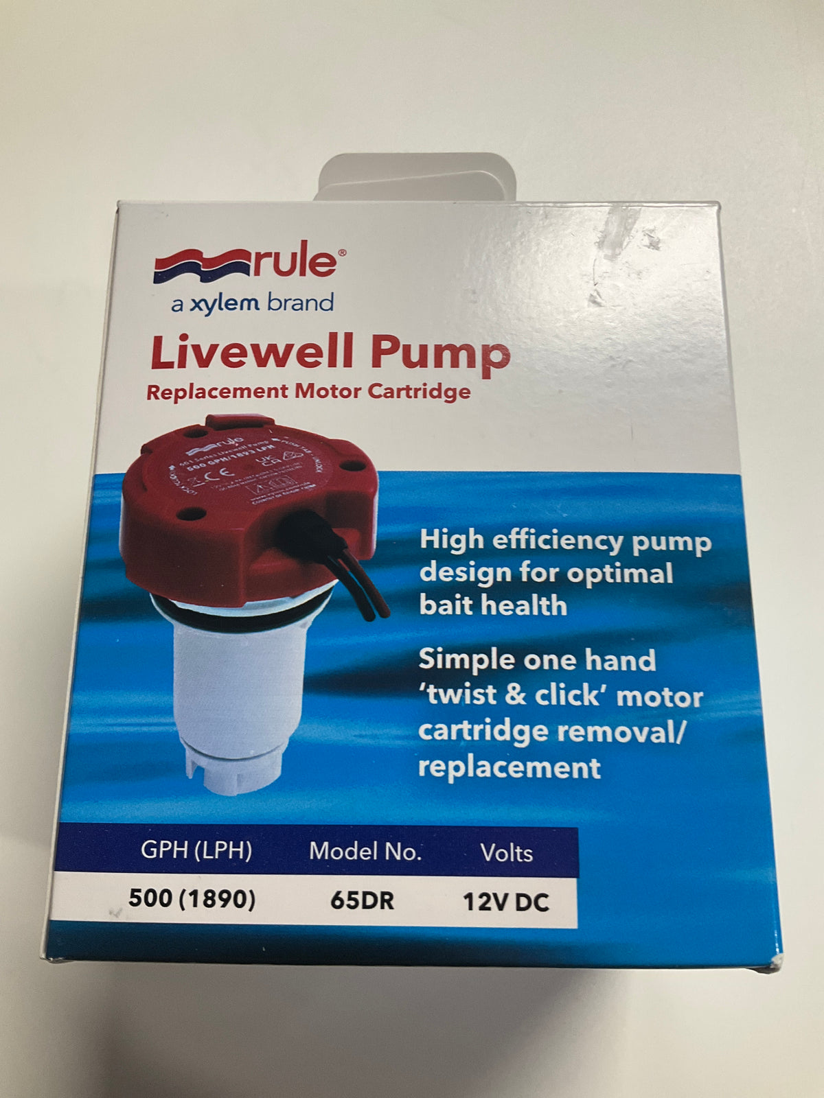 Rule 500 GPH Livewell Pump Replacement Motor Cartridge