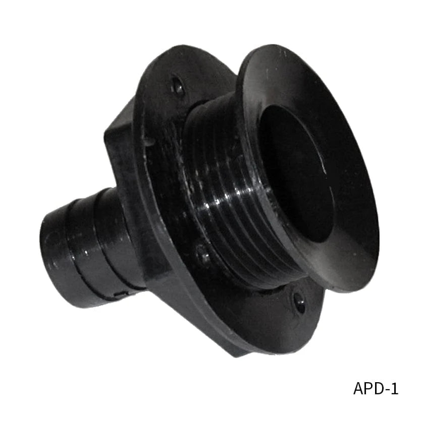 TH Marine Straight drain, black APD-1-DP