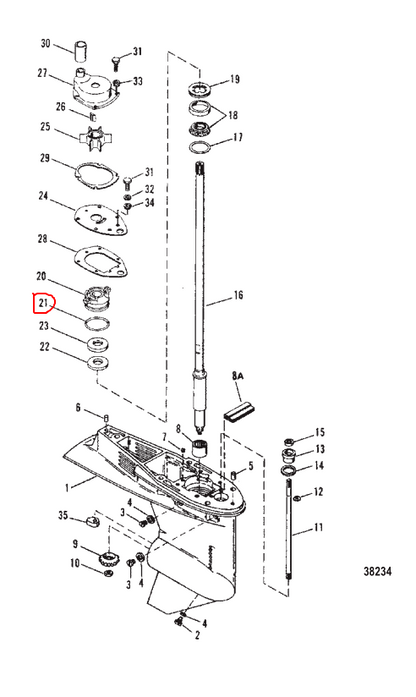 O-Ring, Water Pump Base, Quicksilver 30224