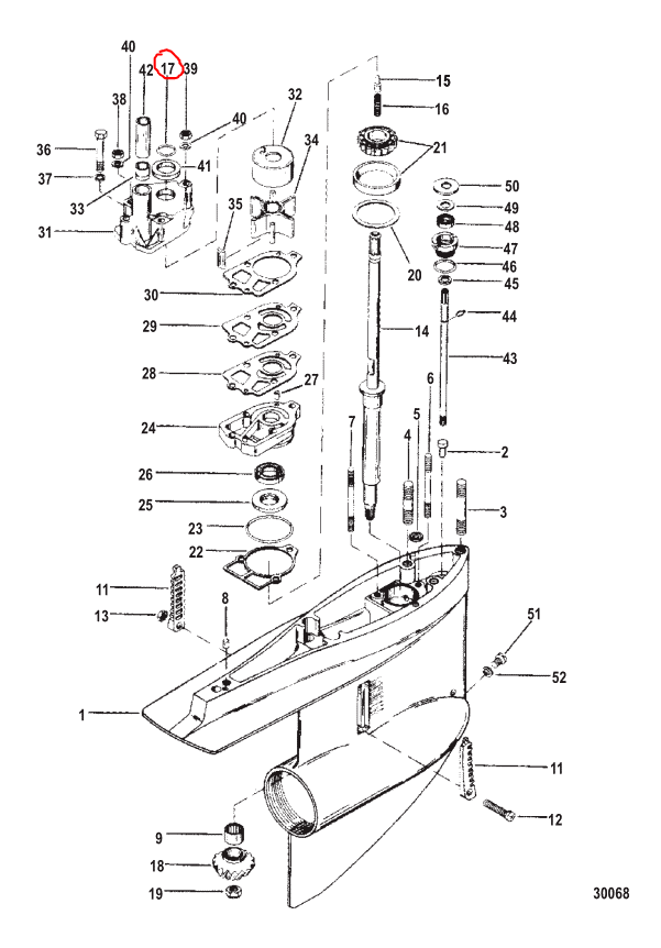 O-Ring, Drive Shaft To Crankcase' OMC Sierra 18-7158