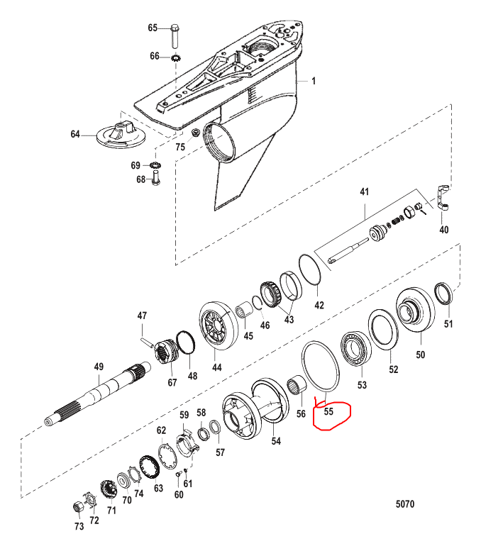 Bearing Carrier O-RING, Quicksilver 31534