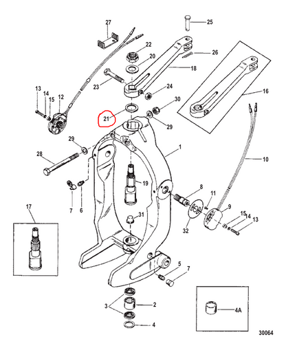 Washer, For Splined Swivel Shaft, Quicksilver 32997, (NLA), (NOS)