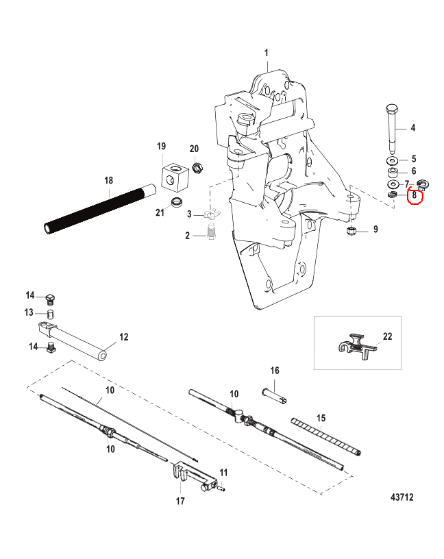 REAR ENGINE MT LOCKWASHER, Quicksilver 33734