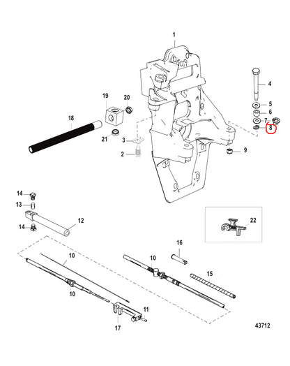 REAR ENGINE MT LOCKWASHER, Quicksilver 33734