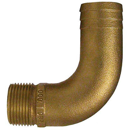 Groco FFC Bronze Full Flow 90 Degree Pipe-To Hose Adapter With NPT Thread