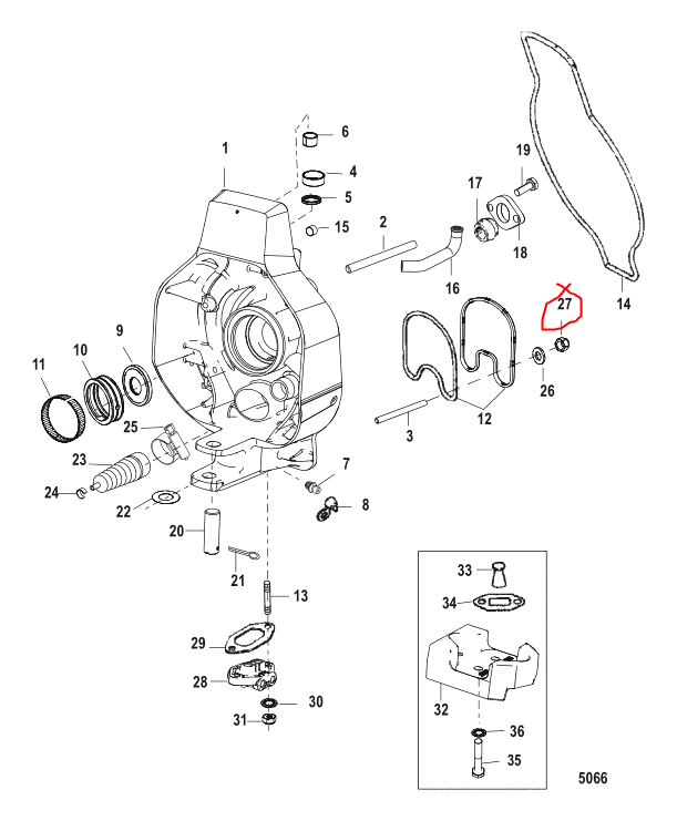 PROP LOCK NUT, 7/16-20, Quicksilver 34933 (SOLD EACH)