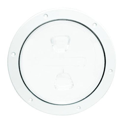 Beckson 8" Screw Out Deck Plate With Standard Trim Ring, Smooth Center