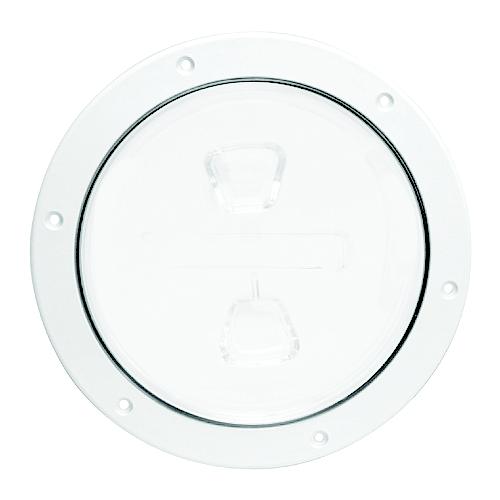 Beckson 8" Screw Out Deck Plate With Standard Trim Ring, Smooth Center