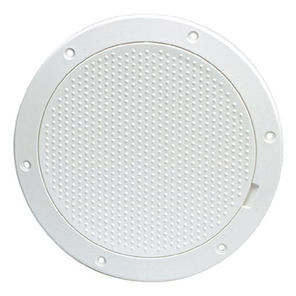 Beckson DP83-W Pry-Out Deck Plate With Standard Trim Ring, Dimple Center