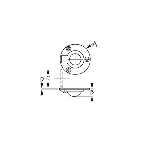 Sea-Dog 2224651 Chrome/Brass Round Lift Ring, 2" Diameter.