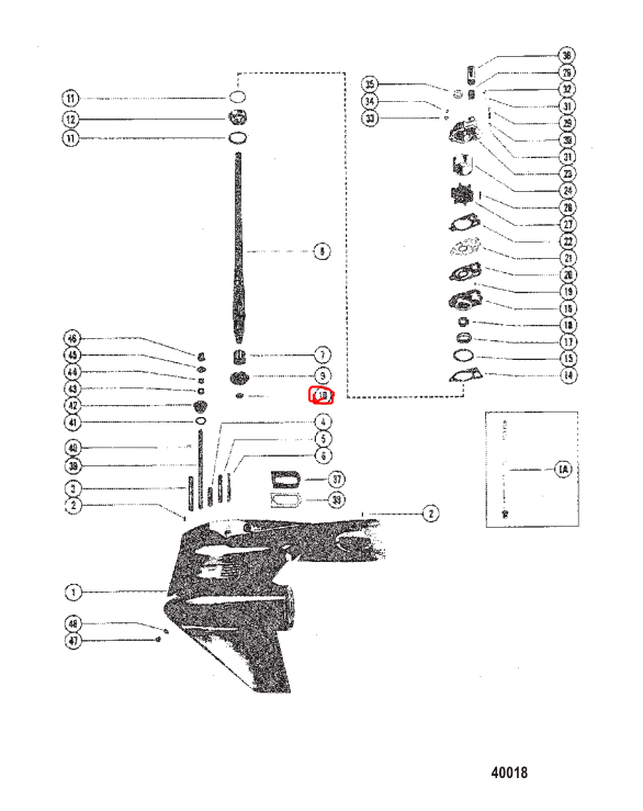 Nut, Pinion, Quicksilver 35921