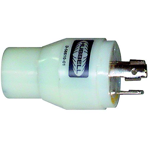 Hubbell HBL31CM29 White 15A/20A 125V Straight Blade Female to 30A 125V Twist Lock Male Adapter