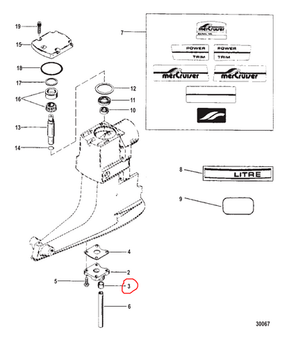 Grommet, Water Inlet Tube, Quicksilver 36557