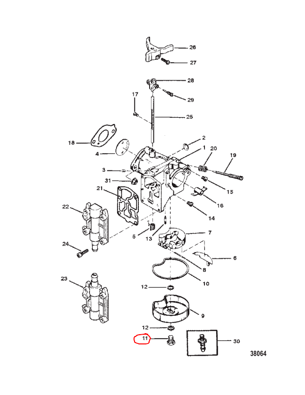 Jet Assy, Carb, Quicksilver 823622