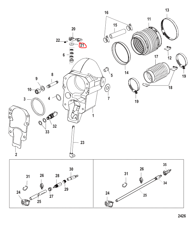 Washer, Upper Shift Lever, Quicksilver 39116