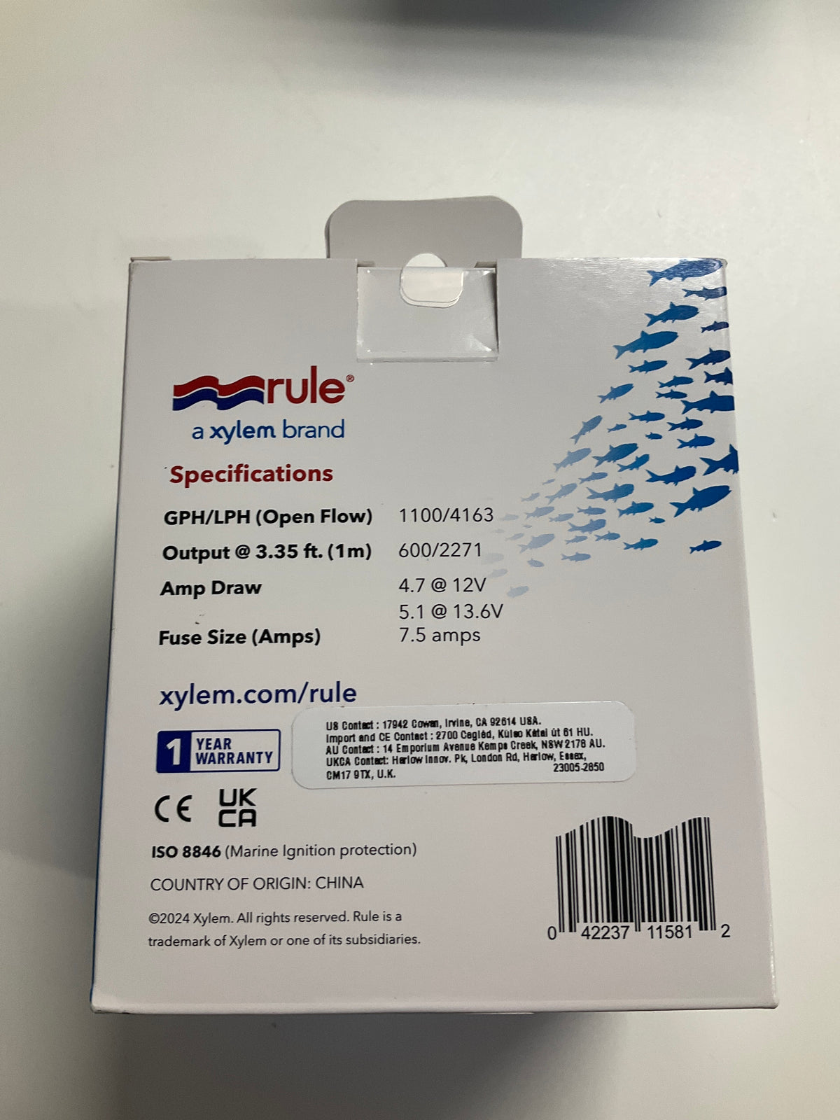 Rule 1100 GPH Livewell Pump Replacement Motor Cartridge