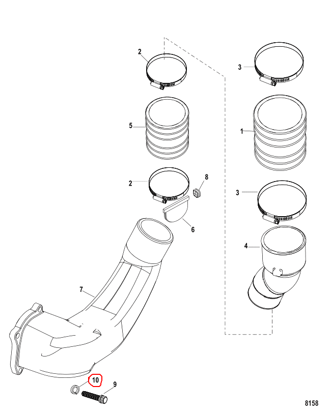 Lockwasher, Y-Pipe Mtng, Quicksilver 41471