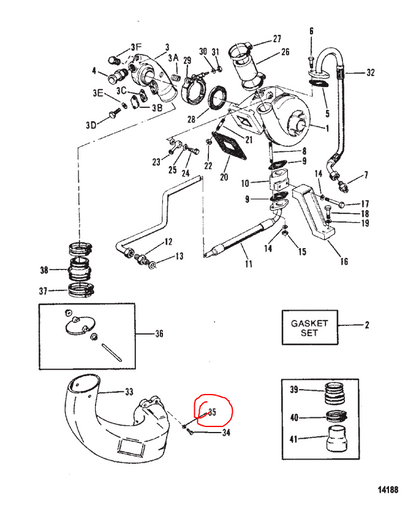 Lockwasher, Y-Pipe Mtng, Quicksilver 41471