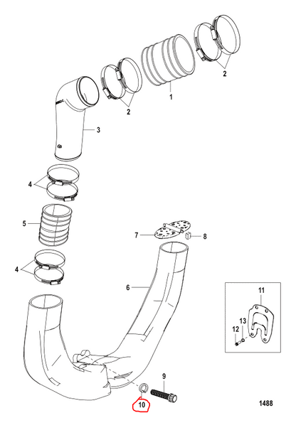 Lockwasher, Y-Pipe Mtng, Quicksilver 41471