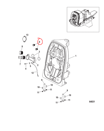 INSERT,WATER TUBE PICK UP, Quicksilver 41674T