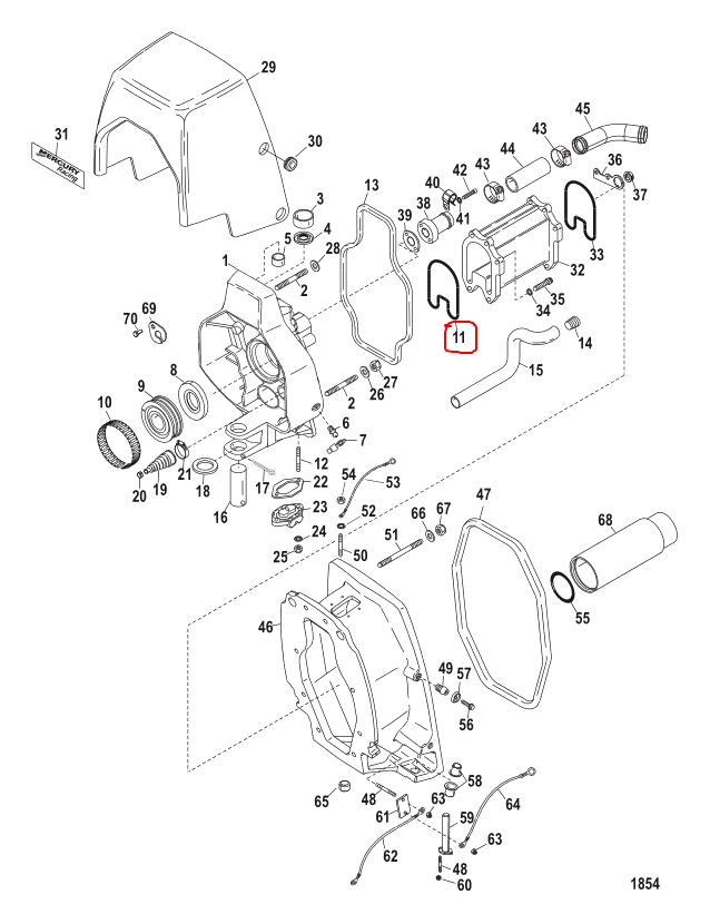 Exhaust Seal, Quicksilver 41802