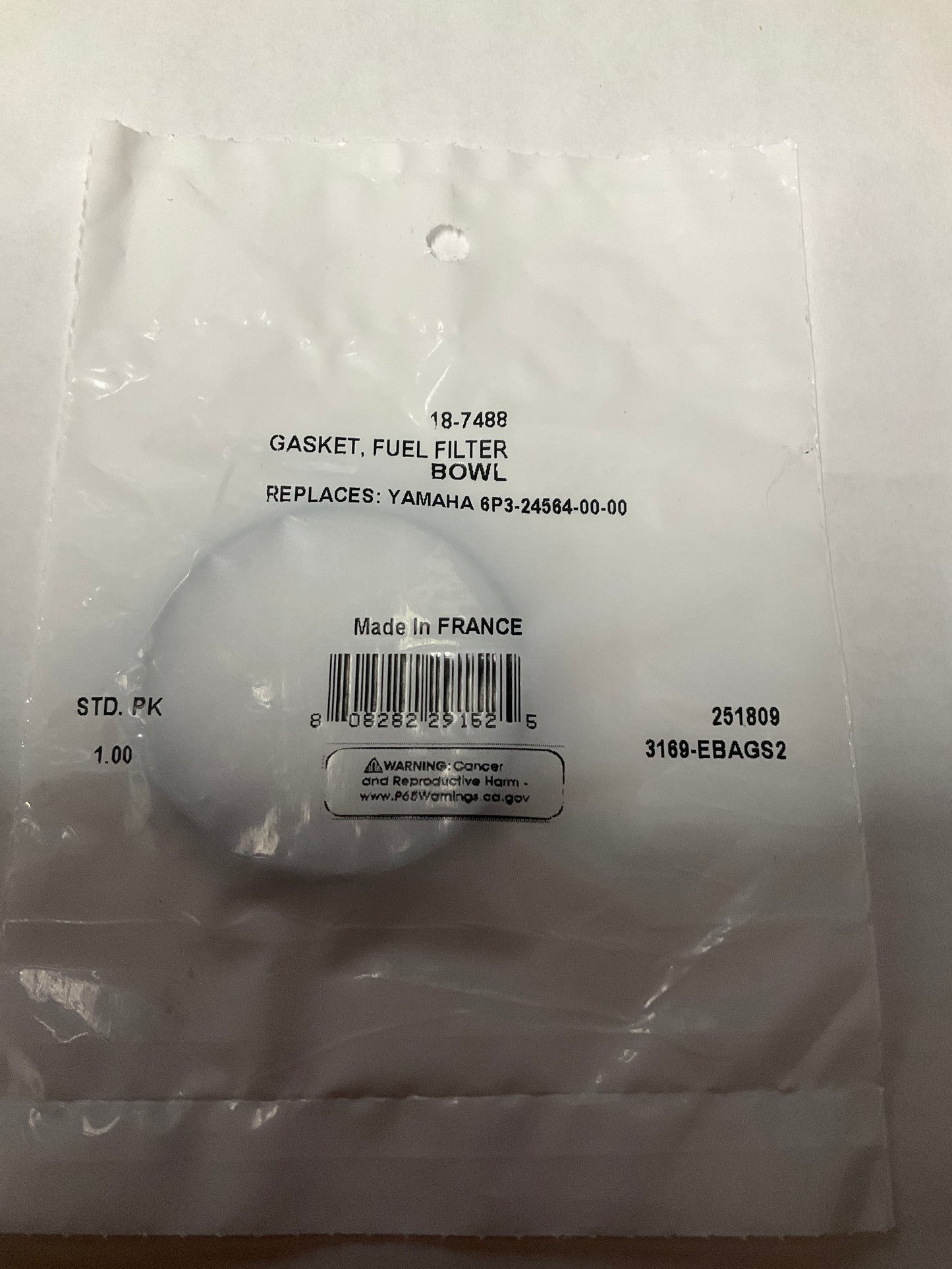 Sierra 18-7488 Fuel filter bowl gasket