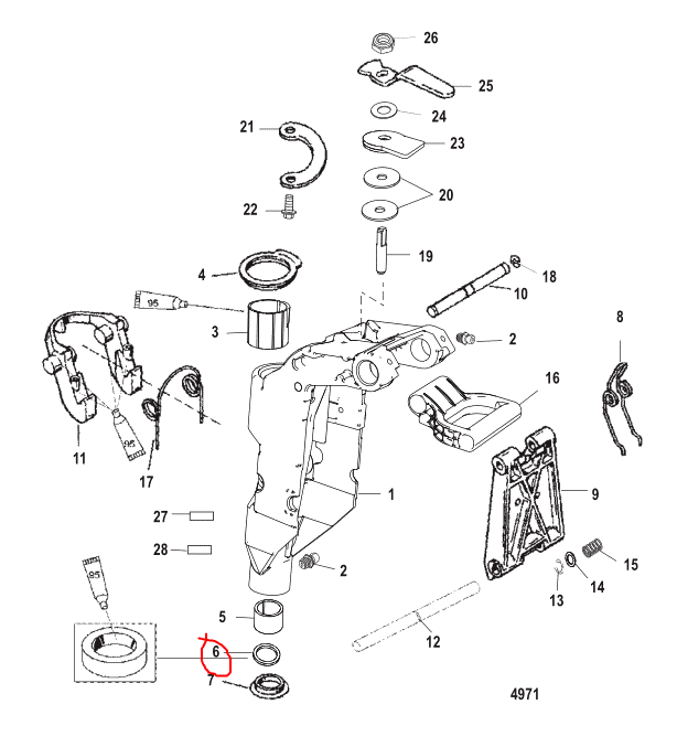 Seal, Oil Filter Adaptor & Swivel Brkt. Quicksilver 42077