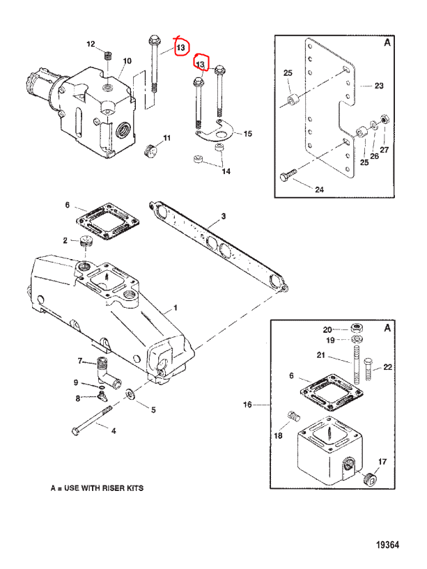Screw Riser Ceo (5-3/4"), Quicksilver 43749