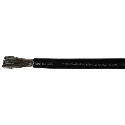Cobra Wire A2002T07050FT Tinned Copper Battery Cable, 2 AWG, Black