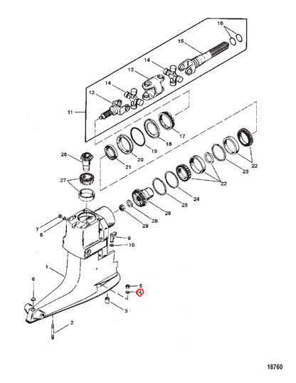 DRVSHT HSG MT BOLT WASHER, Quicksilver 45176