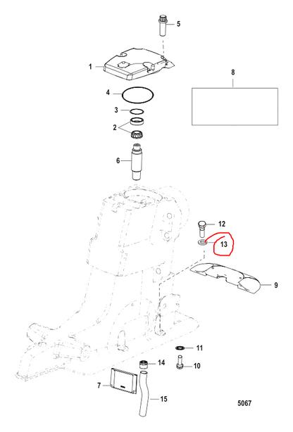 DRVSHT HSG MT BOLT WASHER, Quicksilver 45176