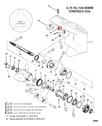DRVSHT HSG MT BOLT WASHER, Quicksilver 45176