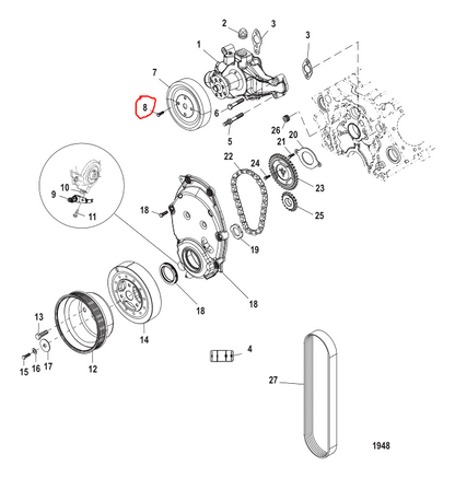 Screw, Circ Pump Pulley, Quicksilver 47277