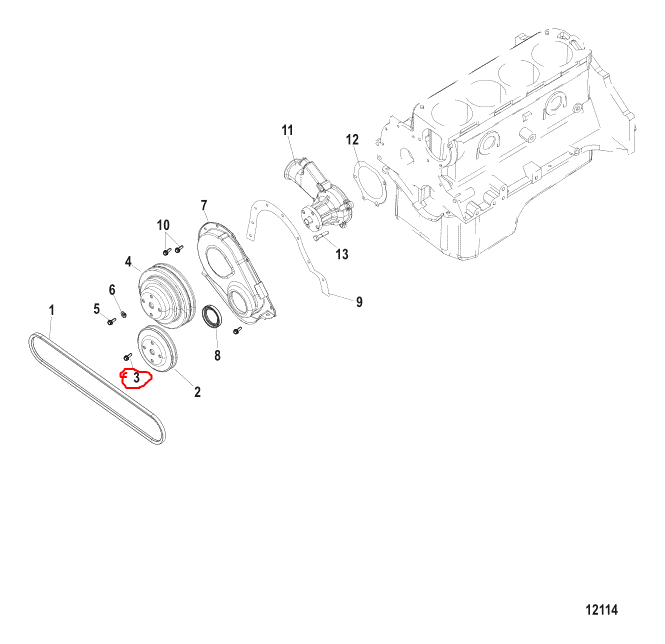 Screw, Circ Pump Pulley, Quicksilver 47277