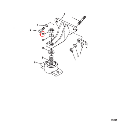 Nut, Motor Mnt. Top, Quicksilver 49252