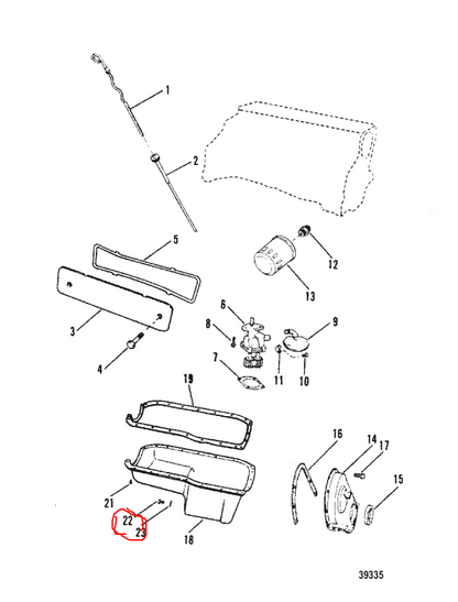 Screw, oil pan, Quicksilver 49956
