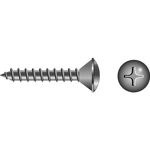 Phillips Tapping Screws - Oval, #6x1-1/4", 50-00784