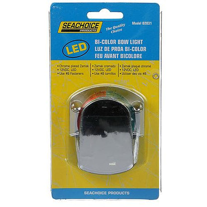 Seachoice LED Bow Light, Marine Navigation, Chrome Bi-Color, 1-Mile Visibility for Sail or Powerboats Under 39 Feet