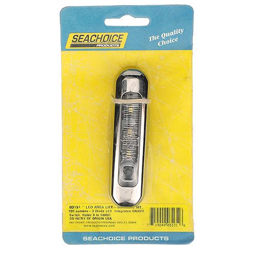 Seachoice LED Surface Mount Area Light with On/Off Switch, 316 Stainless Steel, White Light, 220 Lumens