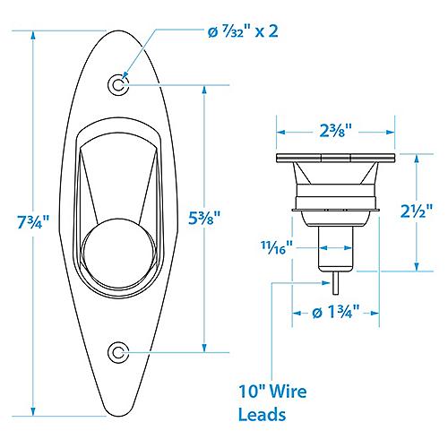 Seachoice Corrosion-Resistant Stainless Steel Side Light, Boat Navigation, Flush Mount