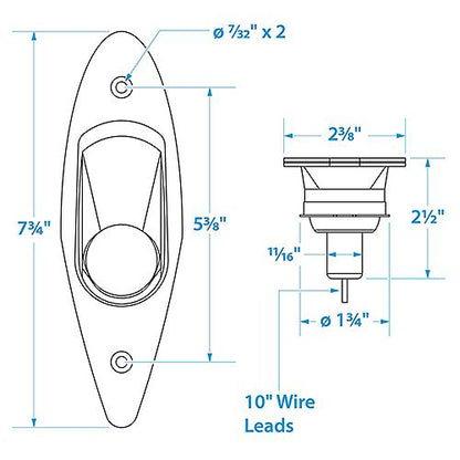 Seachoice Corrosion-Resistant Stainless Steel Side Light, Boat Navigation, Flush Mount