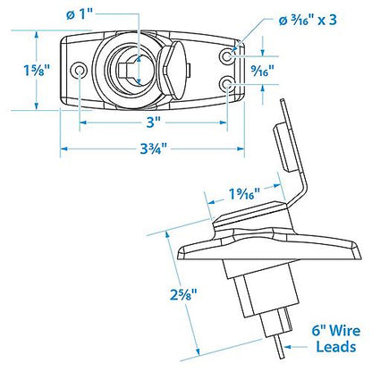 Seachoice Chrome-Plated Spare Light Base Assembly, Plug In, Waterproof Snap-On Cover
