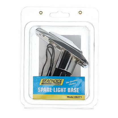 Seachoice All-Round White Light Spare Base, Zamak Die-Cast, Perma-Plate, Chrome Finish